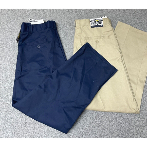 2 Authentic Galaxy Uniforms many & Khaki Pants Flat Front Sizes 16H 16 husky - Picture 1 of 11